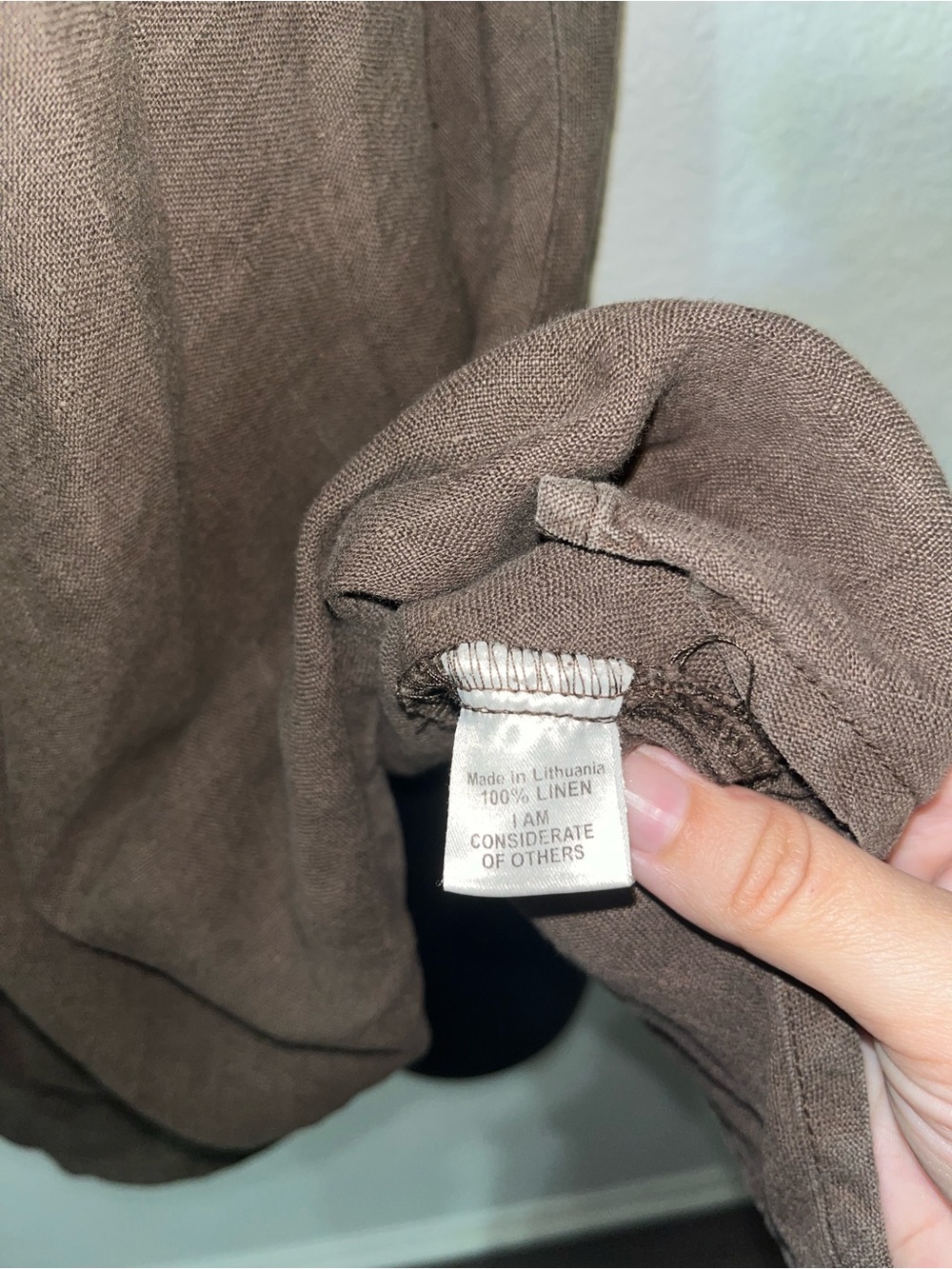 FLAX Brown Linen Sleeveless Tank Top - Picture 3 of 5